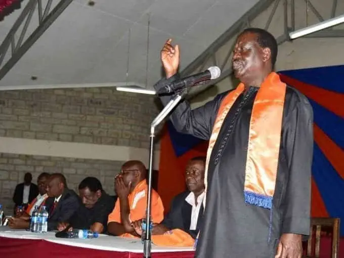 A file photo of NASA presidential candidate Raila Odinga.