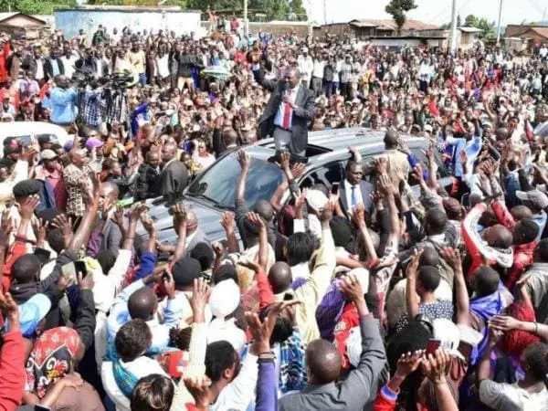 Deputy President William Rutoaddresses Jubilee Party supporters at Kaptumo in Nandi county on September 24, 2017. /REBECCA NDUKU/DPPS