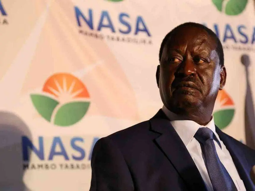 NASA presidential candidate Raila Odinga during a media briefing at a Nairobi hotel where he rejected results of the presidential election, August 9,2017. /HEZRON NJOROGE