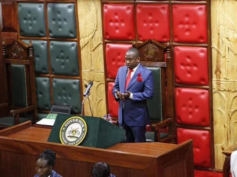 Nairobi governor Mike Sonko when he officially opened the assembly yesterday../MONICAH MWANGI