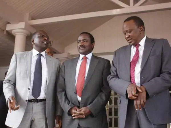 Video: Uhuru, Ruto, Kalonzo, and Tuju's Jubilant Entry in Eldoret