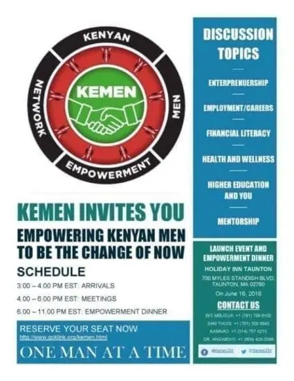 Kenyan Men In Diaspora Organization Launch In Massachusetts