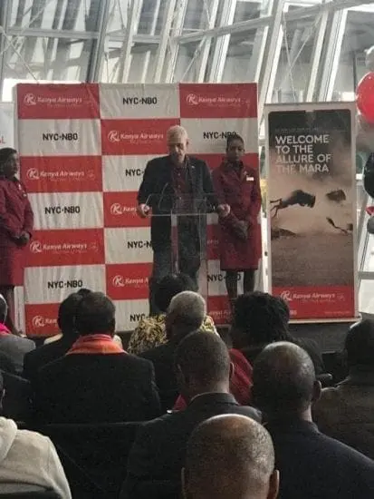 PHOTOS/VIDEO: Kenya Airways' maiden flight lands in New York 3 KQ in NY 3