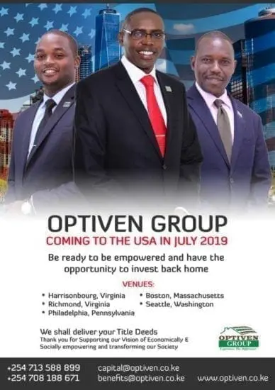 Optiven USA July Tour 2019 To Empower And Partner With Kenyans 1 Optiven USA Tour July