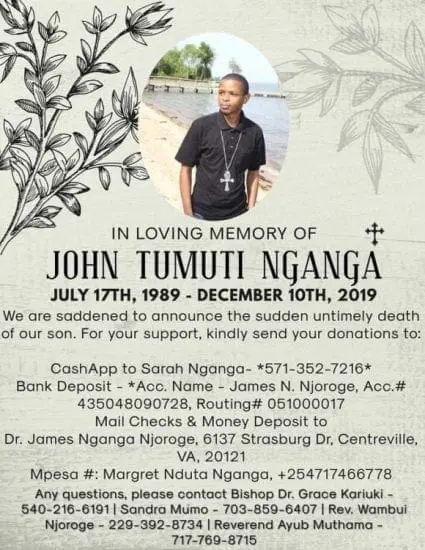 John Nganga Killed By Hit and Run Car inVirginia