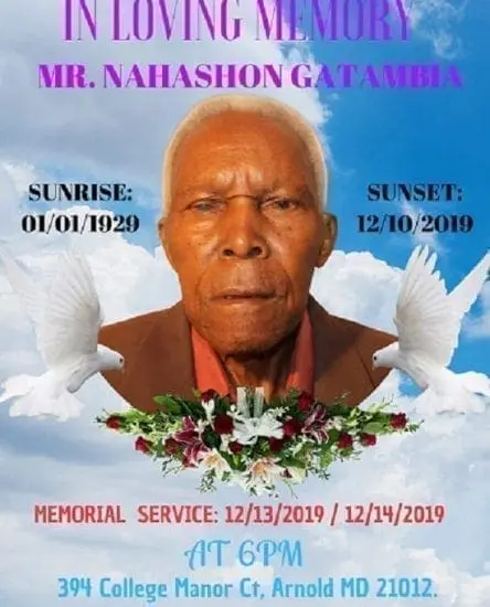Promotion to glory for Pastor Gatambia's father Mr. Nahashon Gatambia 1 Promotion to glory for Pastor Gatambia's father Mr. Nahashon Gatambia