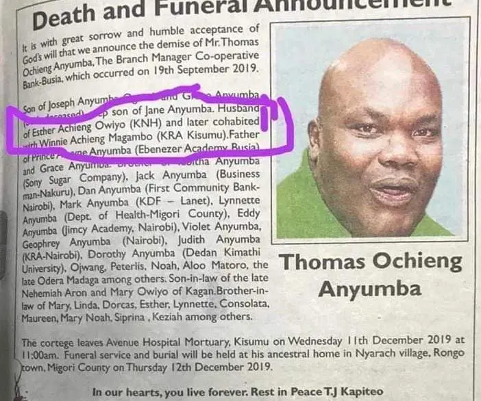 Odd death notice reveals vicious battles among co-wives