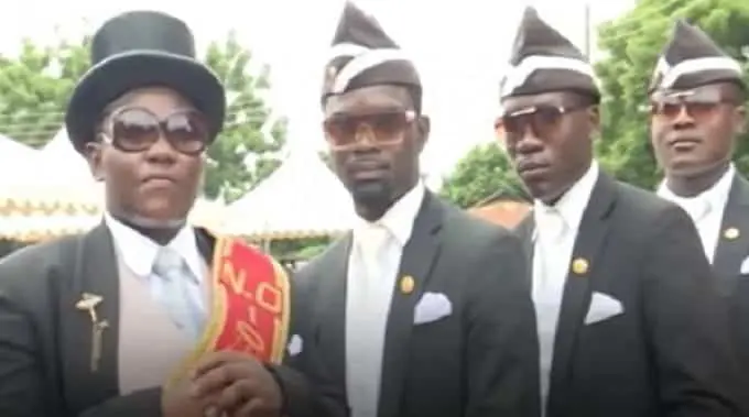 Hired dancing pallbearers who have become an online sensation