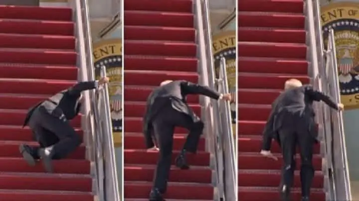VIDEO: Trump Jr makes fun of Biden’s triple fall on Air Force One staircase
