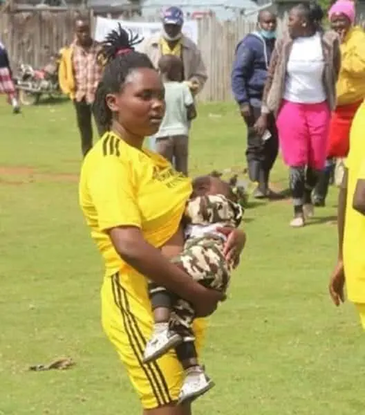 Kenyan footballer Winnie Wangui Kamau viral breastfeeding photo