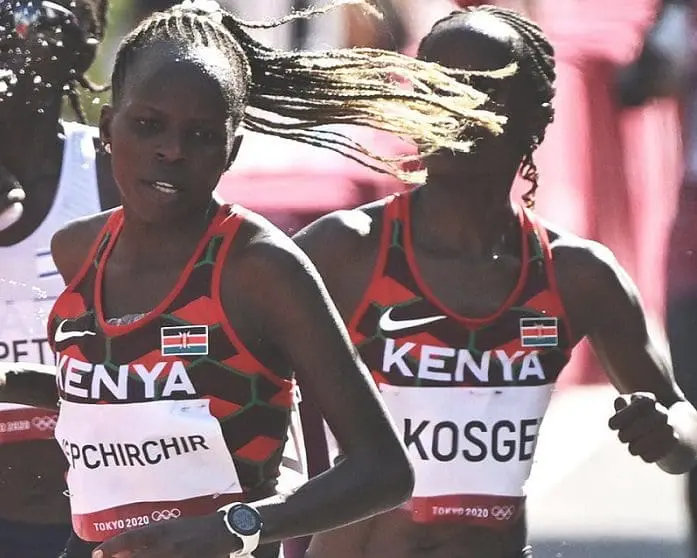 Jipchirchir wins 3rd Gold for Kenya, Kosgei Silver in women's marathon 1 Peres Jepchirchir and Brigid Kosgei