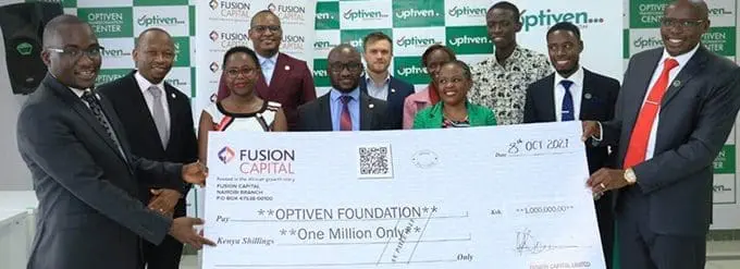Fusion Capital Donates Ksh 1 Million To Optiven Group Foundation 1 Fusion Capital Donates Ksh 1 Million To Optiven Group Foundation