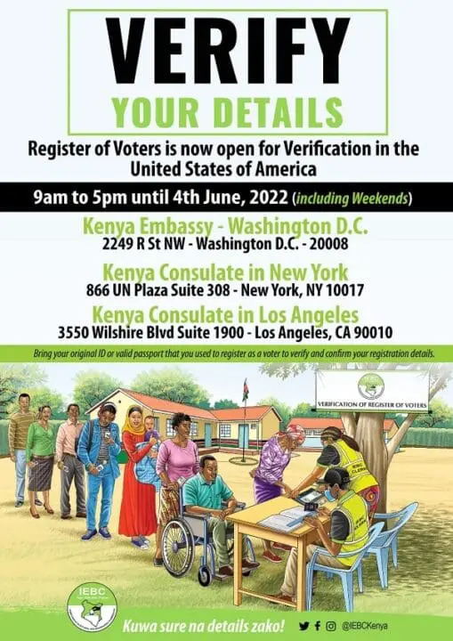 Kenyan Diaspora in US can now verify voter registration At the Embassy 1 Kenyan Diaspora in US can now verify voter registration At the Embassy