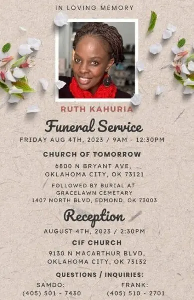 Death Announcement Of Ruth Kahuria of Oklahoma 2 Ruth Kahuria2