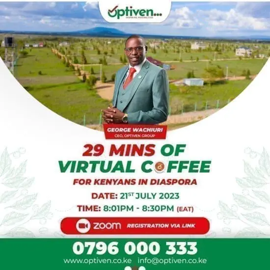 Save The Date: Virtual Investment of Coffee with Optiven 2 Optiven Investment over Virtual Coffee