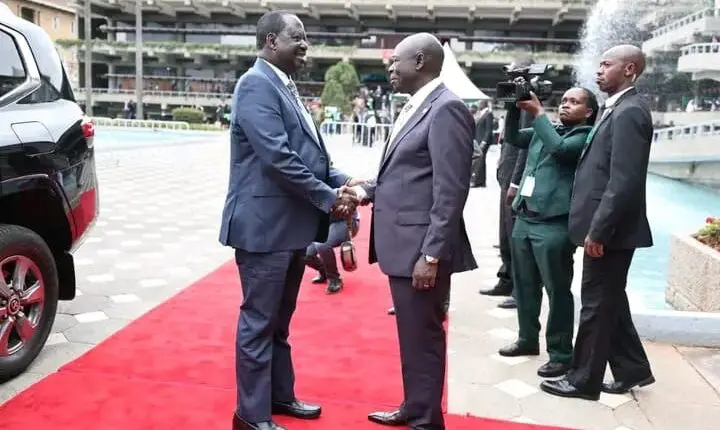 Surprise Attendance: Gachagua Receives Raila at KICC Africa Climate Summit