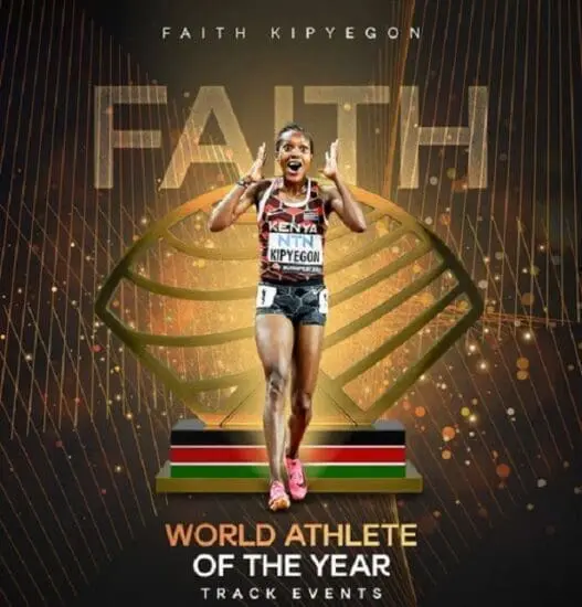 Faith Kipyegon Crowned Female World Athlete of the Year