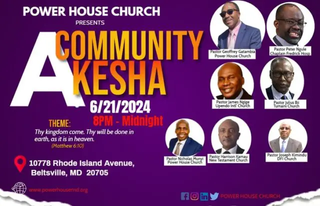 Invitation to Community Kesha at Power House Church on June 21