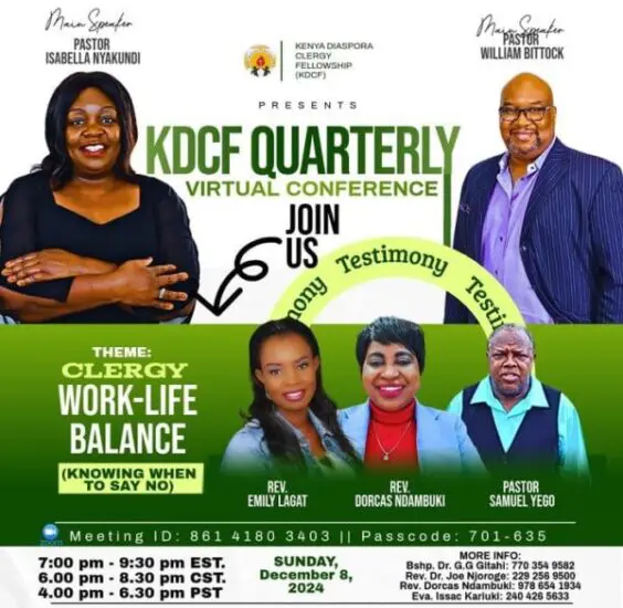 Kenya Diaspora Pastors Virtual conference on Dec 8th