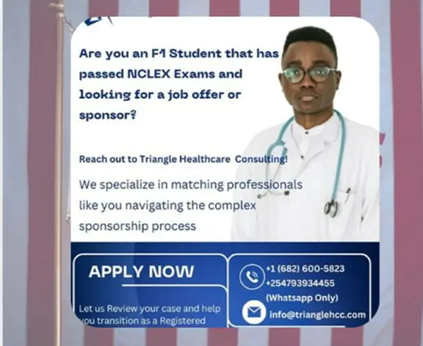 Nursing Jobs in USA: How Triangle Healthcare Helps F1 Students