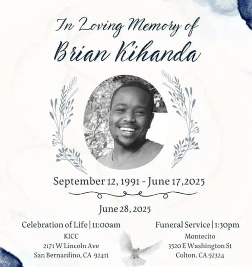 The Sudden Passing of Brian Kuria Kihanda Funeral Plans
