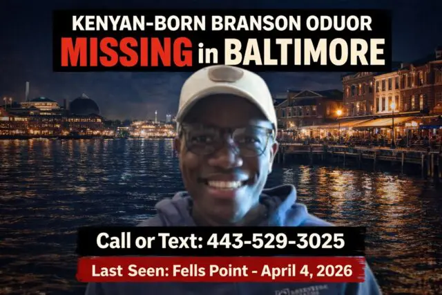 Kenyan-Born Accountant Branson Oduor Missing in Baltimore, MD