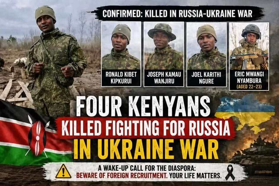 TRAGIC: 4 Kenyans Killed Fighting in Russia-Ukraine War 1 TRAGIC: 4 Kenyans Killed Fighting in Russia-Ukraine War