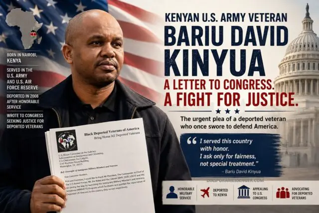 Kenyan US Army Veteran Write to Congress after Deportation 1 Kenyan US Army Veteran Write to Congress after Deportation