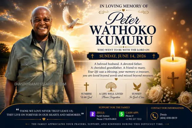 Tragic Loss: Peter Wathoko Kumuru Dies After Moving to USA 1 Tragic Loss: Peter Wathoko Kumuru Dies After Moving to USA