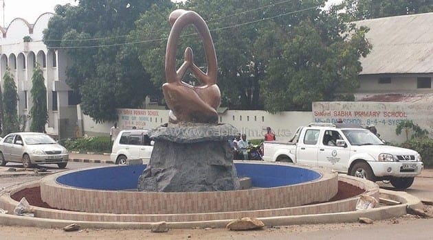 The storm was raised by members of Repentance and Holiness Ministry associated with Prophet Dr. David Owuor who claimed the statue was ‘satanic’. Photo/ JOSEPH OJWANG 