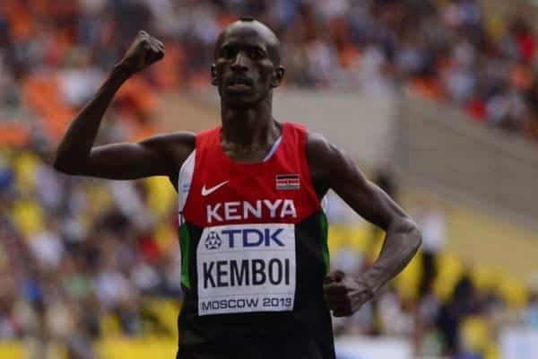 Ezekiel Kemboi celebrates after winning the men's 3000 metres steeplechase final at the 2013 IAAF World Championships at the Luzhniki stadium in Moscow on August 15, 2013.  He has been charged in an Eldoret Court for child negligence. PHOTO | OLIVIER MORIN | FILE