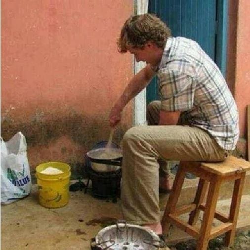 Photo: ‘Mzungu’ Spotted Cooking Ugali in Kibira