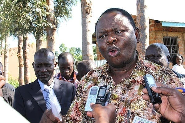 Former Immigration Minister Otieno Kajwang’ addresses the press at a past event. PHOTO | FILE