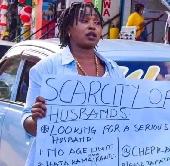 Desperate Kenyan woman use posters to look for a husband