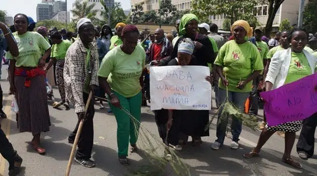 The youths marched from Kibera, Kawangware and Mathare slums to drum up support for Waiguru/MUTHONI NJUKI