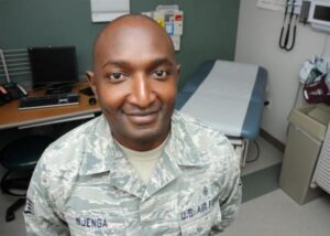 Staff Sgt. Johnson Njenga, is the 21st Medical Squadron Family Health NCO in charge at Schriever Air Force Base, Colo. Njenga was born and raised in Kenya and hasn't seen his immediate family in two years. For a family as close-knit as his, this can be heartbreaking, but the opportunities the U.S. provides and his love for the Air Force keep him here. (U.S. Air Force photo/Staff Sgt. Debbie Lockhart)
