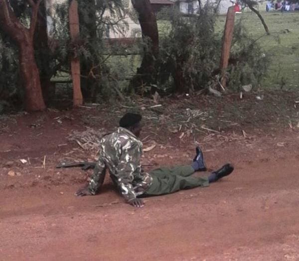 PHOTOS: Frustrations or Indiscipline- Armed cop goes on a drinking spree