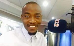 Youtube Blogger, Moshe Ndiki in studio with John Robbie in 2015. Picture: Facebook.