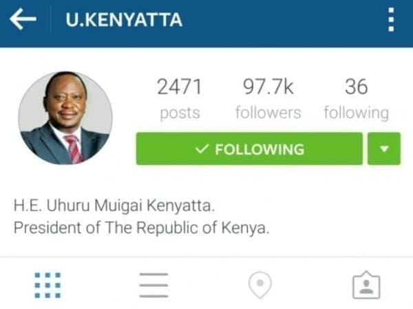 Uhuru ranked third most followed African leader on Instagram