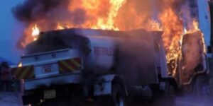 VIDEO: Brave Kenyan Drives Burning Fuel Tanker