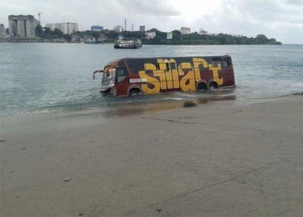 PHOTOS: Bus plunges into sea at Likoni ferry