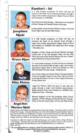 Sad day as Kenyan couple bury all their children in one day