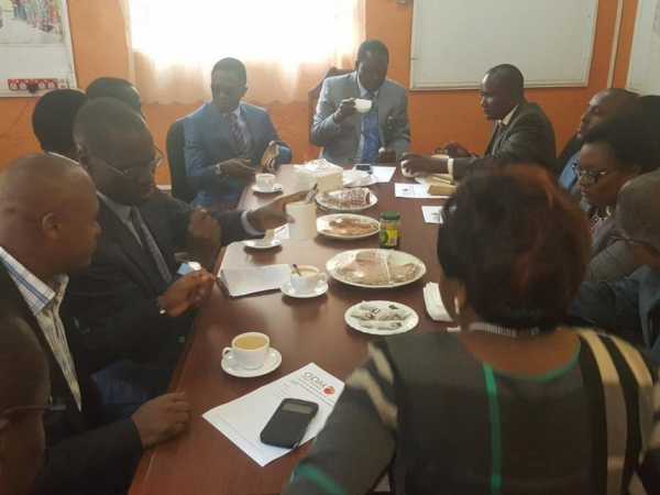 Cord leader Raila Odinga having a breakfast meeting at the Orange house with ODM leaders.Photo/COURTESY