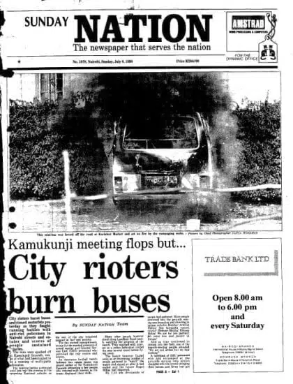 How Daily Nation covered the 1990 Saba Saba Day protests.