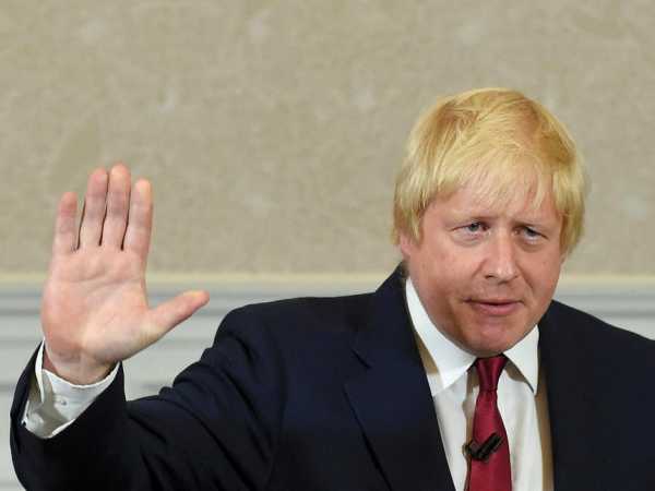 Vote Leave campaign leader, Boris Johnson, waves as he finishes delivering his speech in London, Britain June 30, 2016. Johnson has been appointed as British Foreign Secretary July 13, 2016. Photo/REUTERS