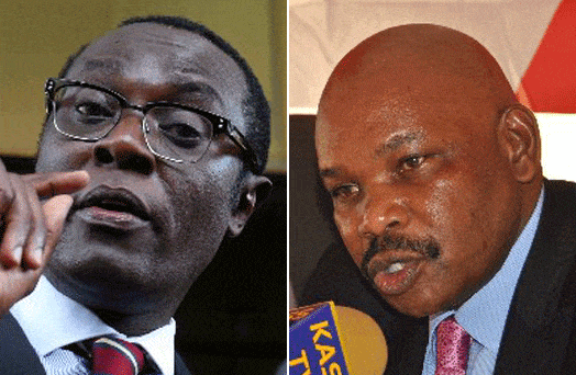 Political analyst Mutahi Ngunyi (left) and Prof Makau Mutua. PHOTO | FILE