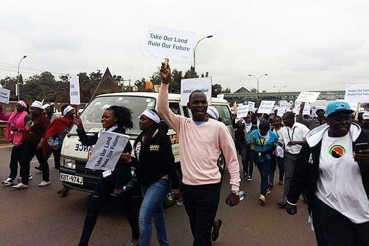 USIU Students Block Road In Demo Over Land Sold By Moi