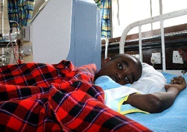 Brian Karuga, a kidney transplant patient, admitted at Kenyatta National Hospital on October 17, 2015. Karuga was back in hospital on July 14, 2016 after falling ill in what is suspected to be a possible transplant rejection. PHOTO | NATION MEDIA GROUP