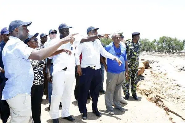 Energy Cabinet Secretary Charles Keter and his Ugandan counterpart Irene Muloni when they toured the proposed site for Lamu port and pipeline. FILE PHOTO | NATION MEDIA GROUP