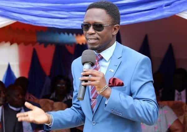 Budalang'i MP Ababu Namwamba speaks at St Benedicta High School in Budalang'i on July 22, 2016.